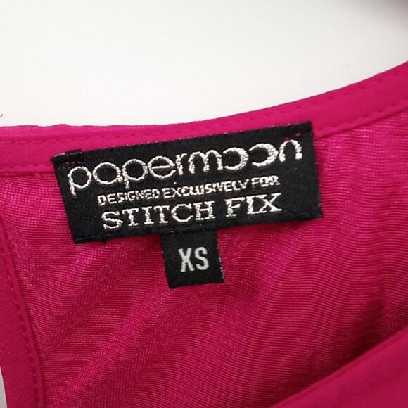 Papermoon for Stitchfix Women's Deep Pink Short Sleeve Dress Size XS - Picture 4 of 12
